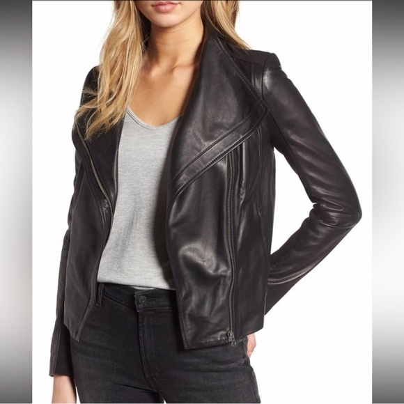Chelsea28 Jackets & Blazers - Women's Genuine Black Leather Jacket